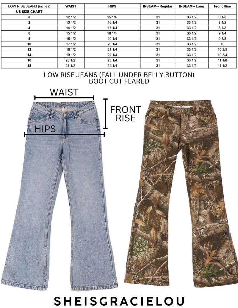 Low Rise CAMO Denim Jeans