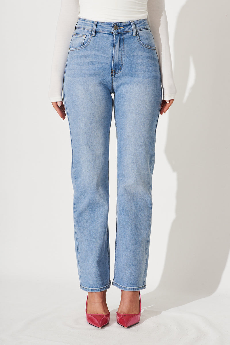 Atwood High Rise Relaxed Leg Jean In Light Blue Denim