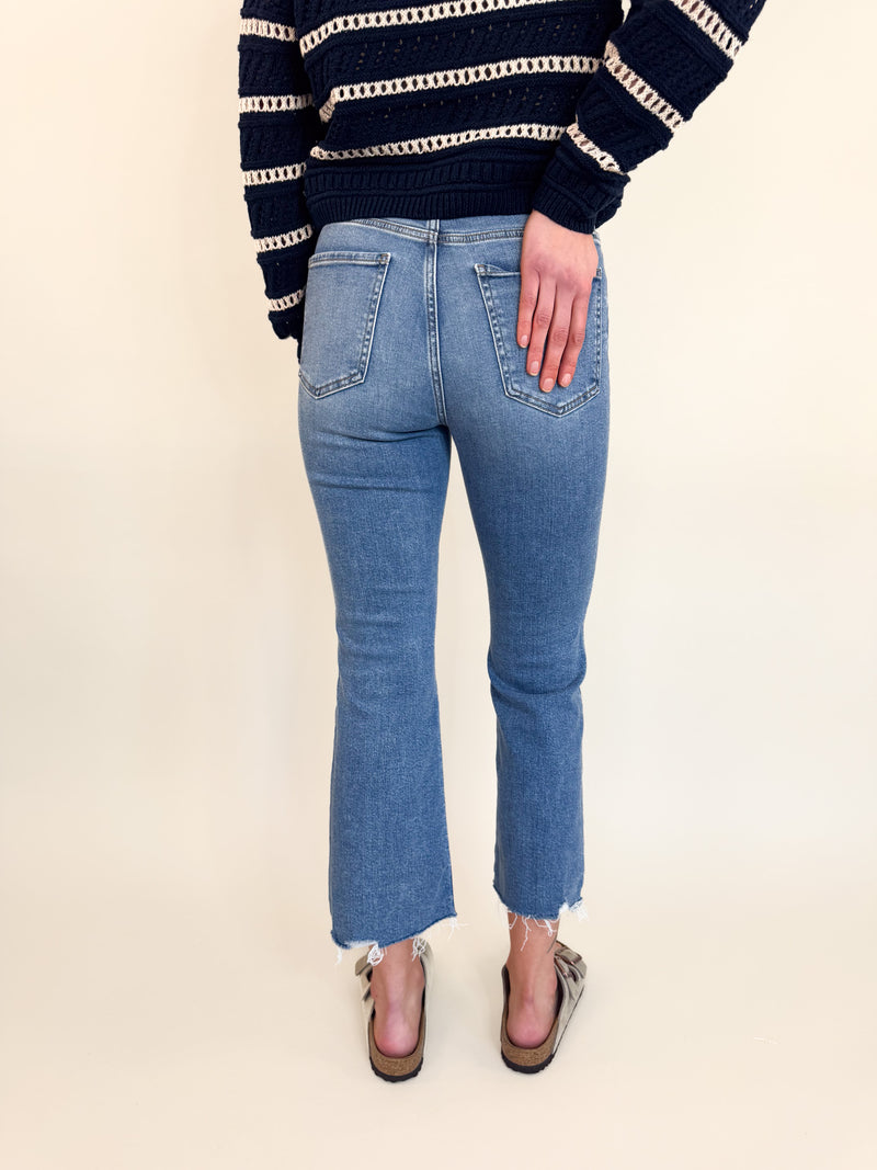 Shy Girl Cropped Flare Denim