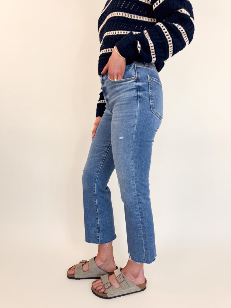 Shy Girl Cropped Flare Denim