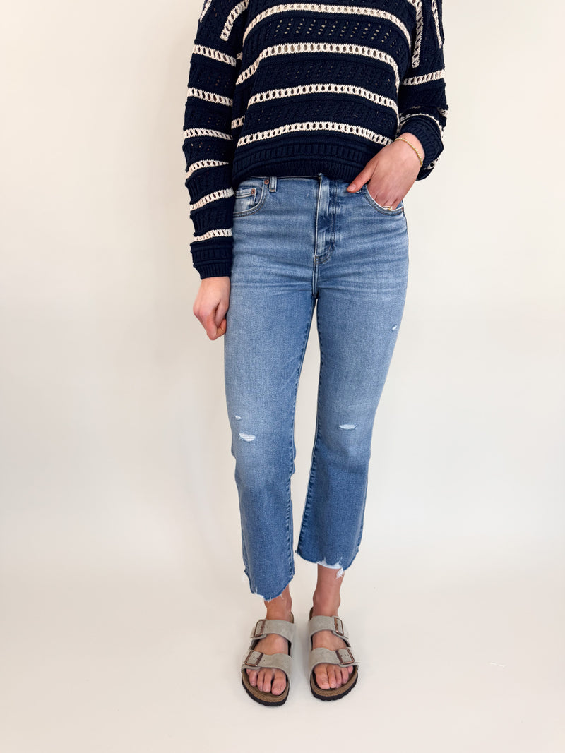 Shy Girl Cropped Flare Denim