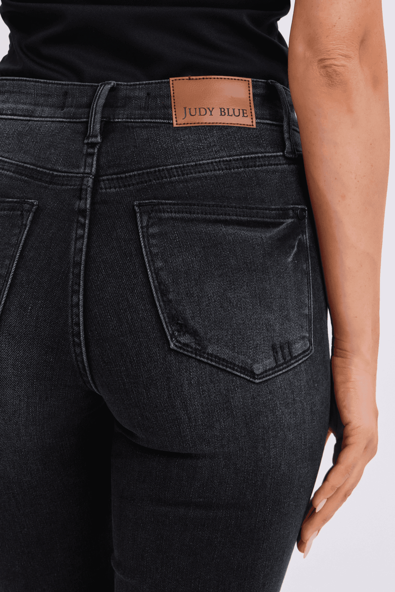 Judy Blue Mid Rise Tummy Control Black Skinny Denim Jeans 88878