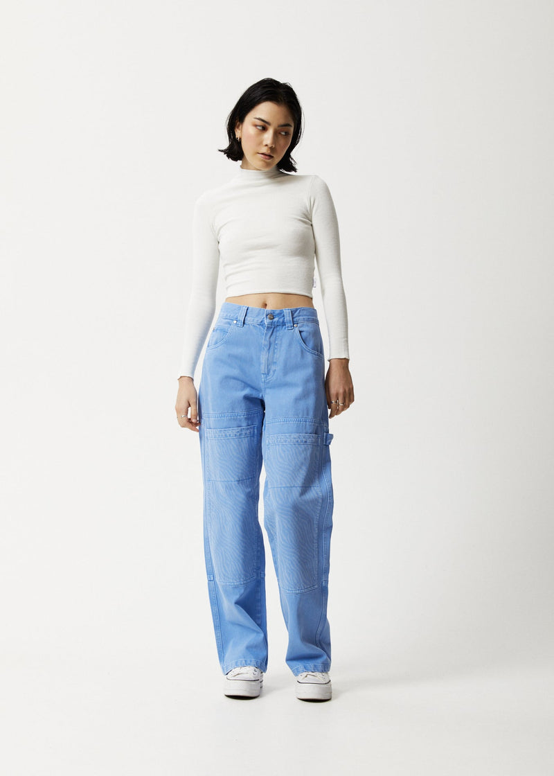AFENDS Womens Polar Moss - Denim Workwear Jean - Faded Arctic