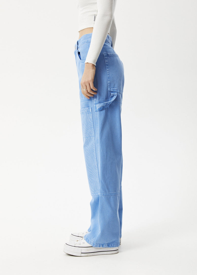 AFENDS Womens Polar Moss - Denim Workwear Jean - Faded Arctic