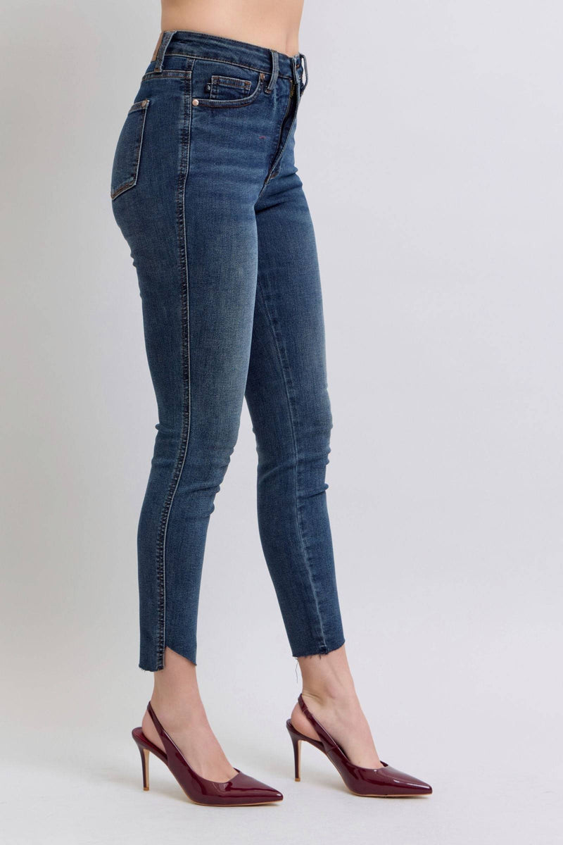 Judy Blue High Waist Tummy Control Step Hem Skinny Denim Jeans 88913