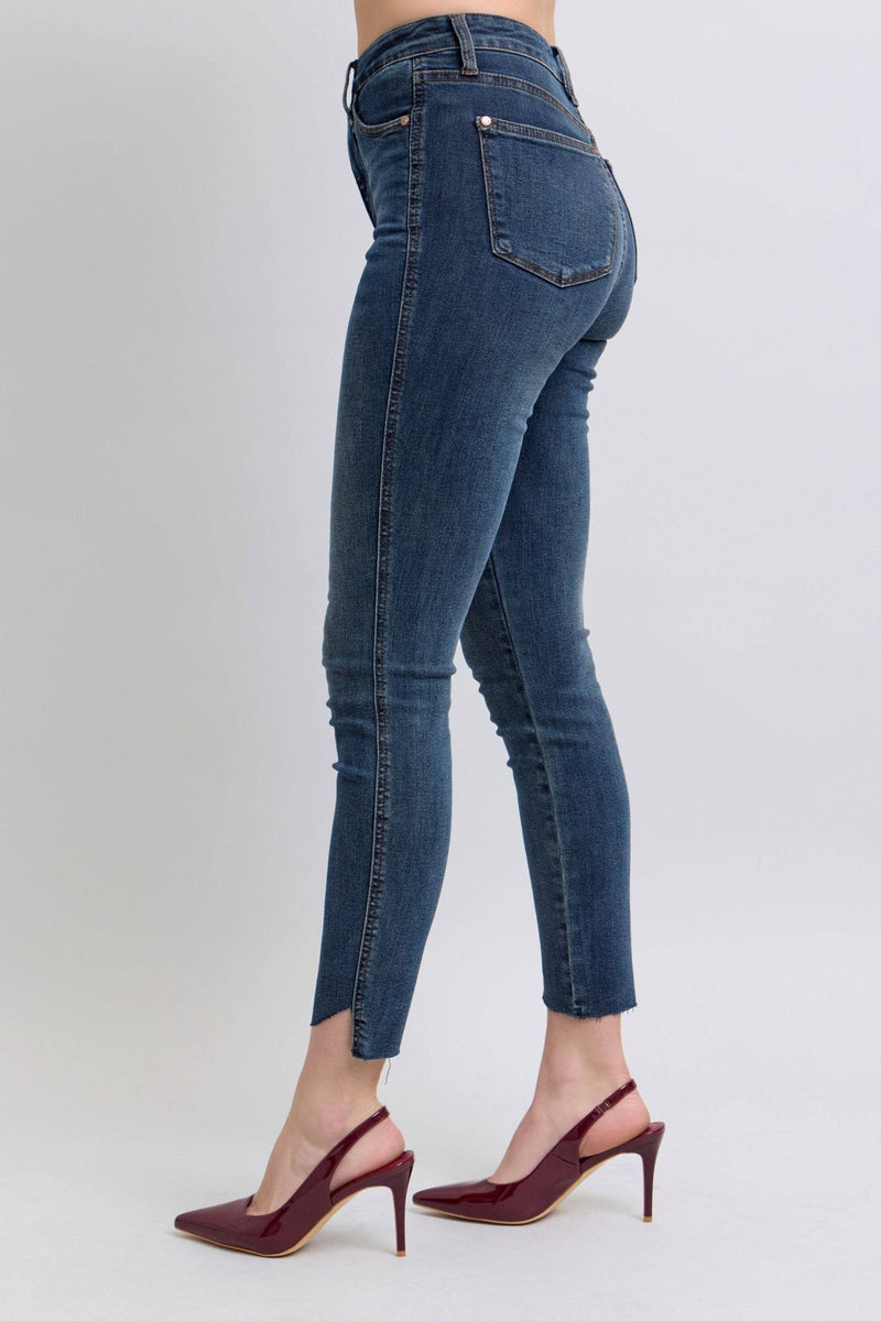 Judy Blue High Waist Tummy Control Step Hem Skinny Denim Jeans 88913