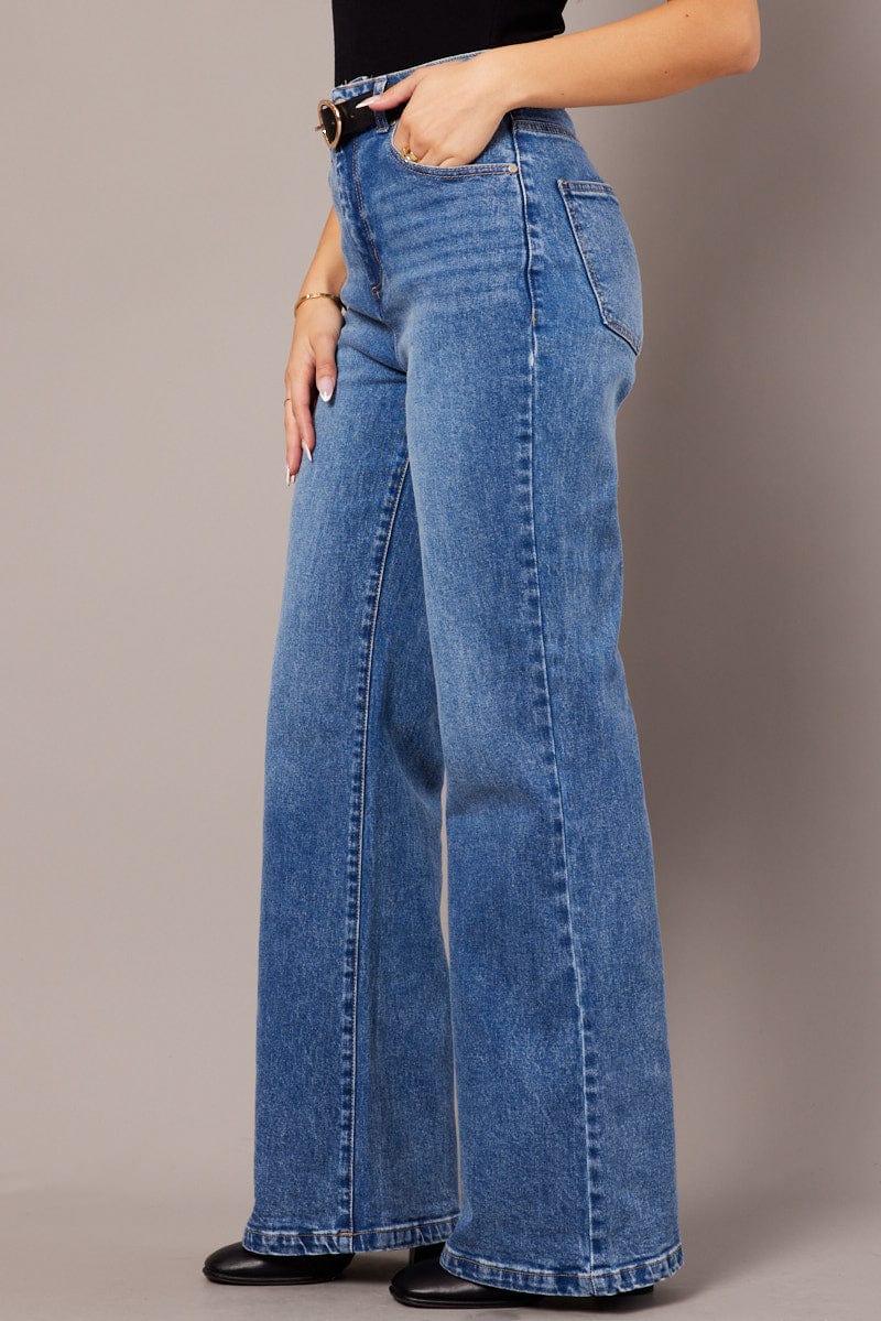Denim Wide Leg Jean High Rise