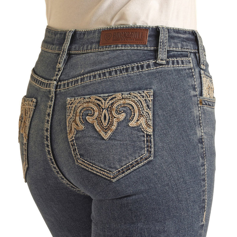 Rock & Roll Cowgirl Women's Mid Rise Regular Fit Bootcut Jeans
