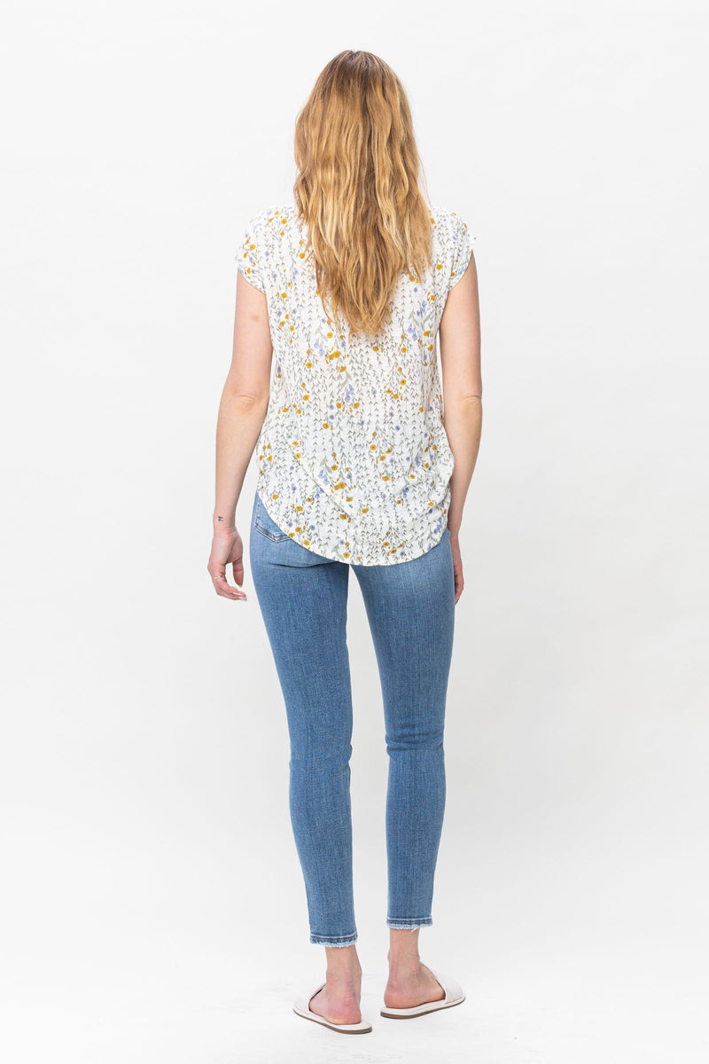 Judy Blue Mid Rise Vintage Skinny Denim Jeans 82548