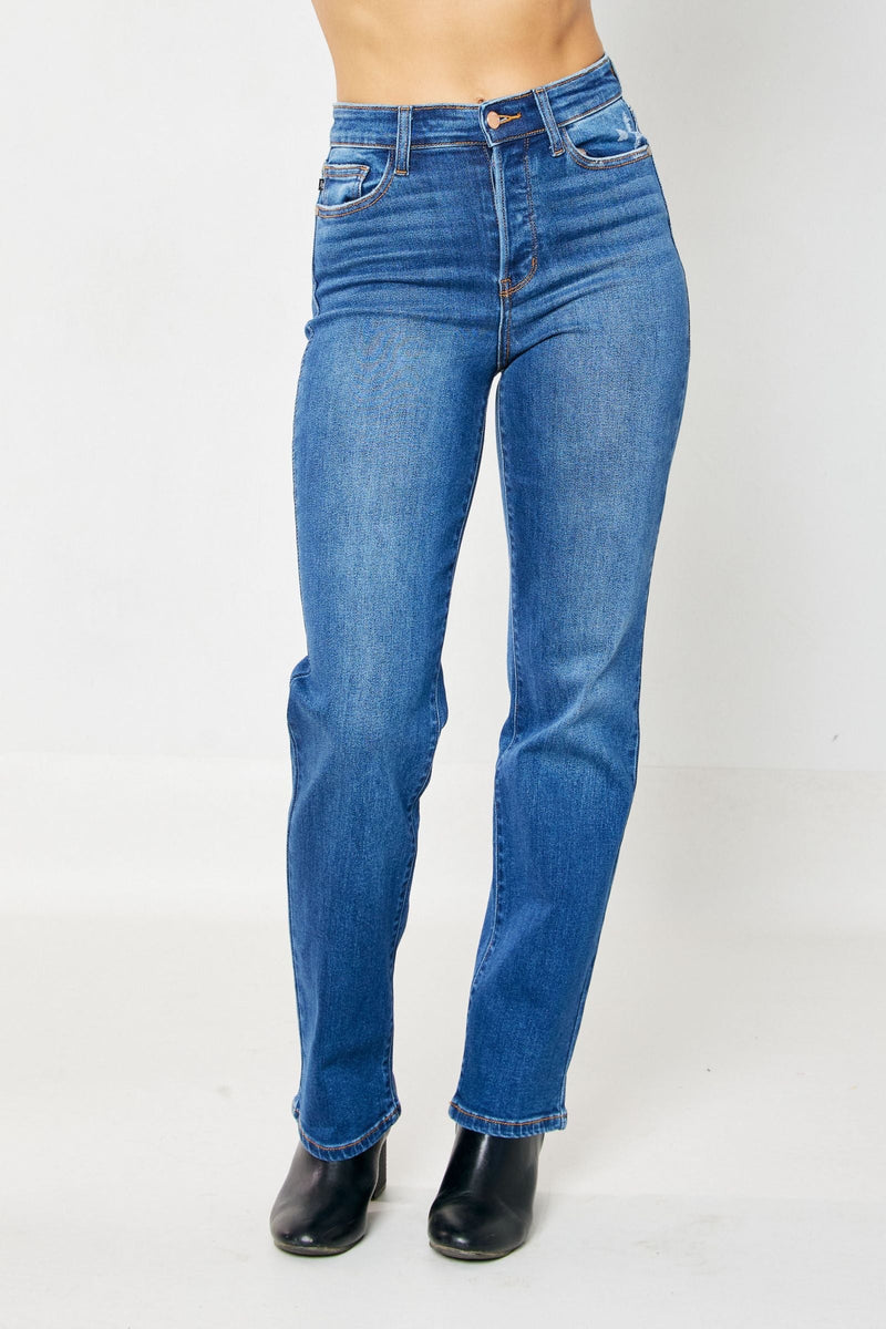 Judy Blue High Waist Hidden Button Fly Dad Denim Jeans 82556