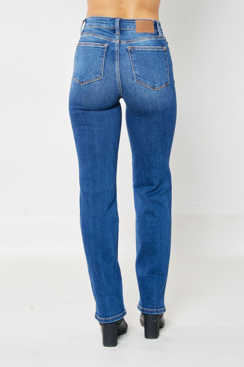 Judy Blue High Waist Hidden Button Fly Dad Denim Jeans 82556