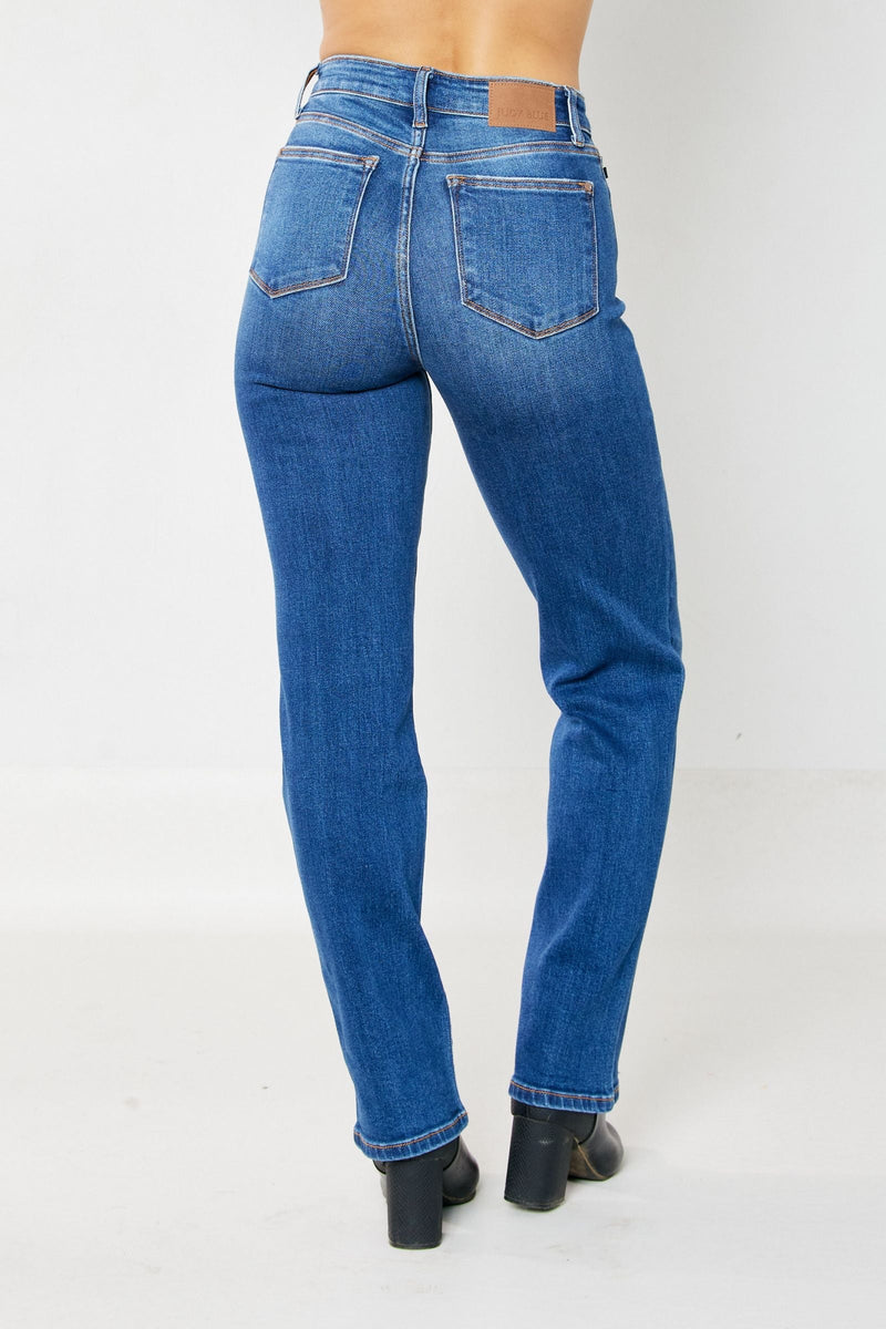 Judy Blue High Waist Hidden Button Fly Dad Denim Jeans 82556