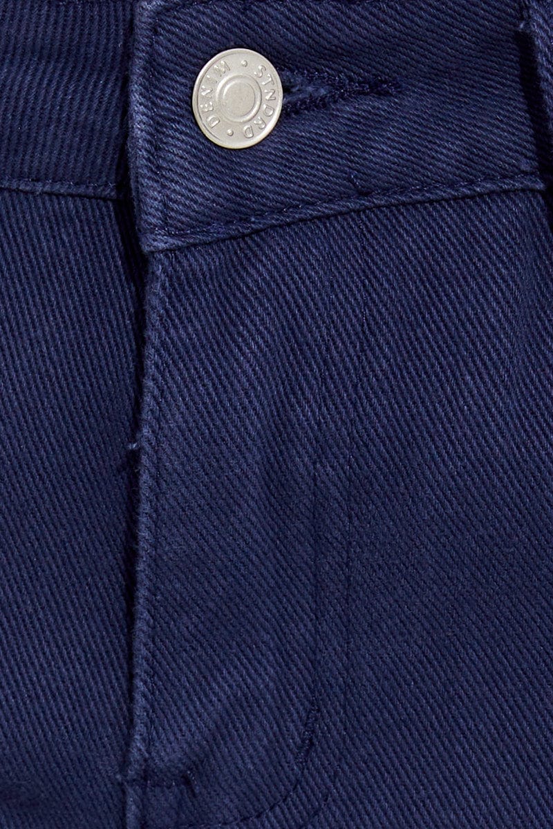 Blue Cargo Denim Jeans Low Rise