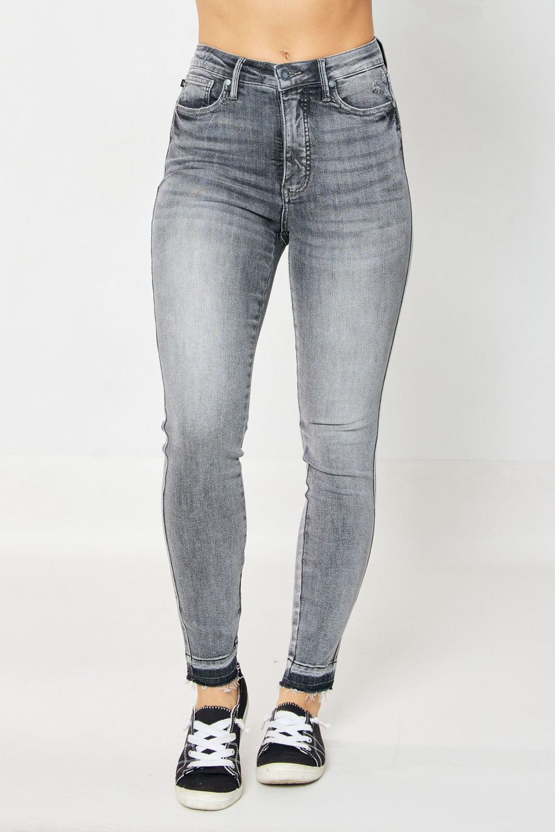 Judy Blue High Waist Tummy Control Release Hem Skinny Denim Jeans 88792