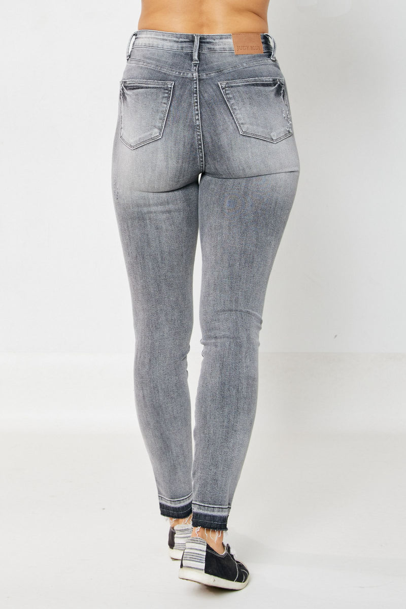 Judy Blue High Waist Tummy Control Release Hem Skinny Denim Jeans 88792