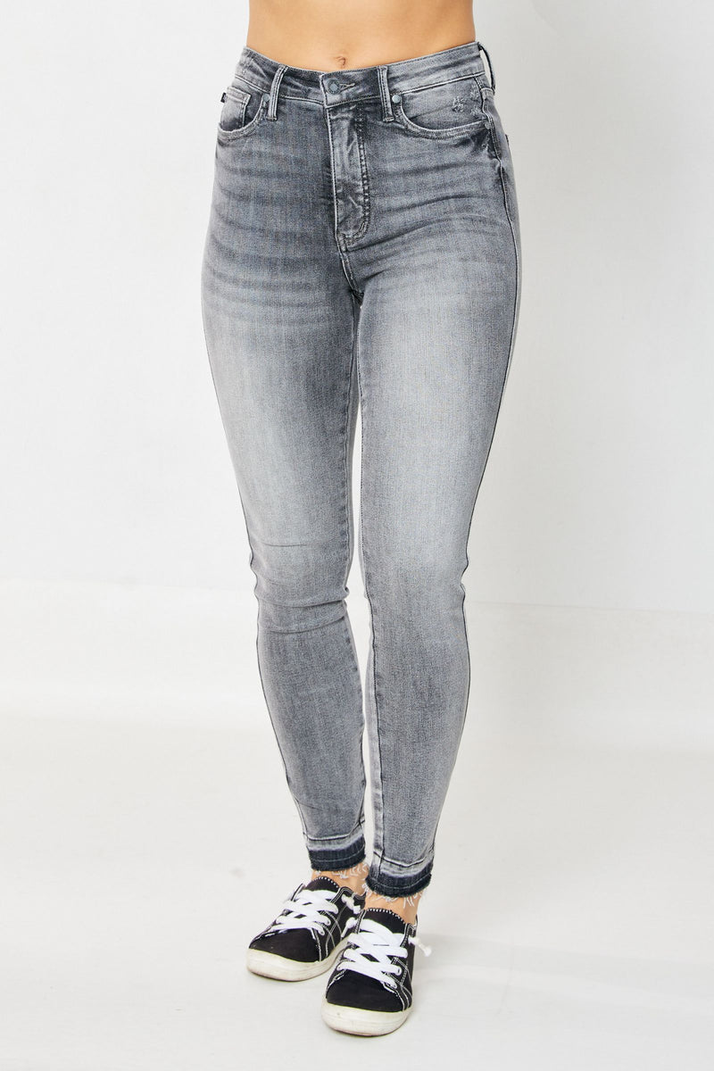 Judy Blue High Waist Tummy Control Release Hem Skinny Denim Jeans 88792