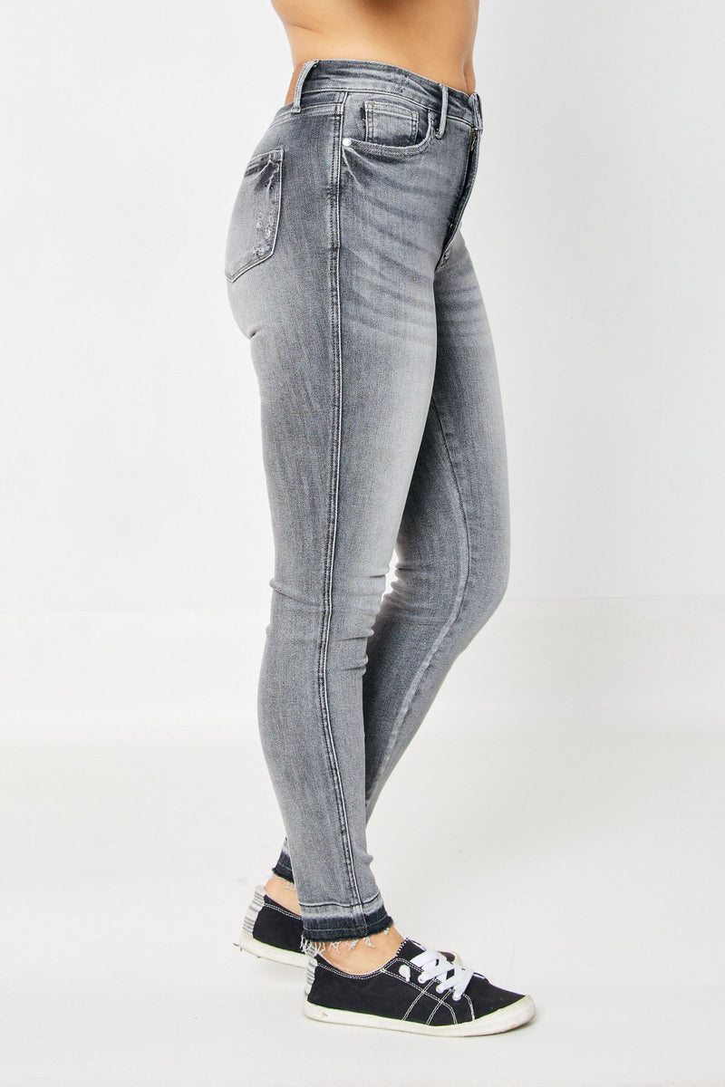 Judy Blue High Waist Tummy Control Release Hem Skinny Denim Jeans 88792