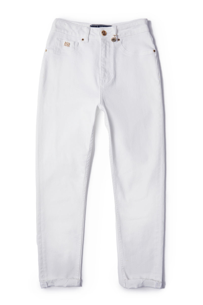 High Rise Slim Jean (White)