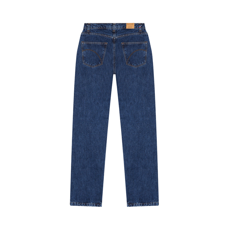 Women's stonewashed straight high-waisted jeans - Apolline
