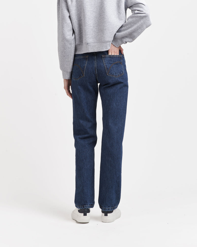 Women's stonewashed straight high-waisted jeans - Apolline