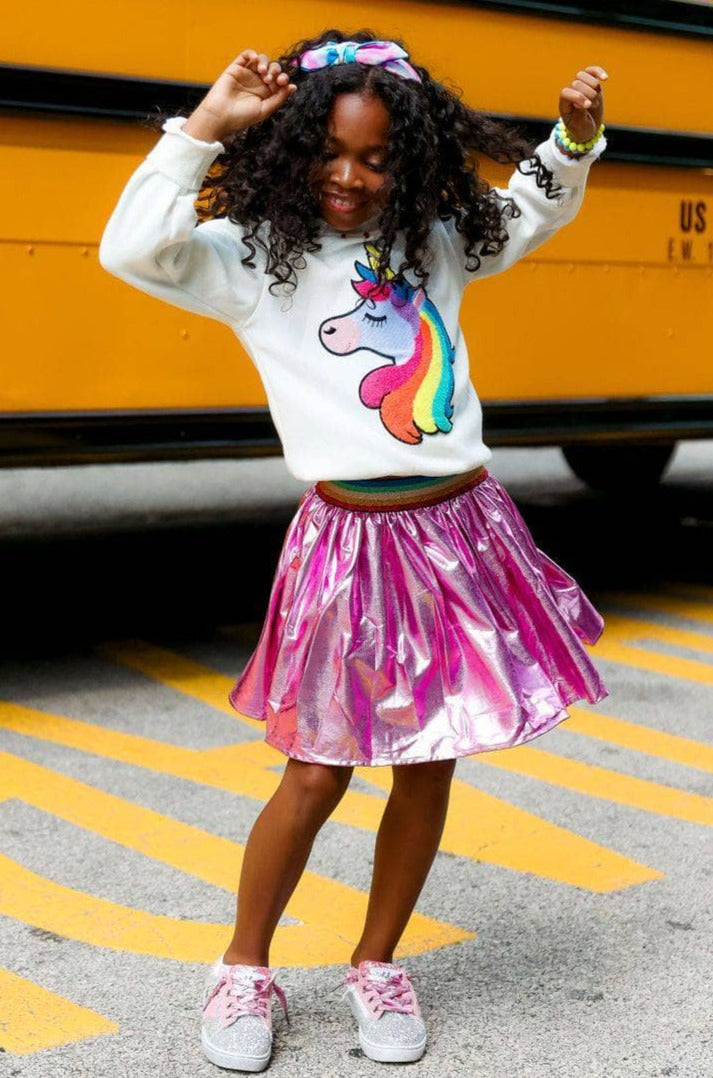 Magenta Rainbow Foil Skirt