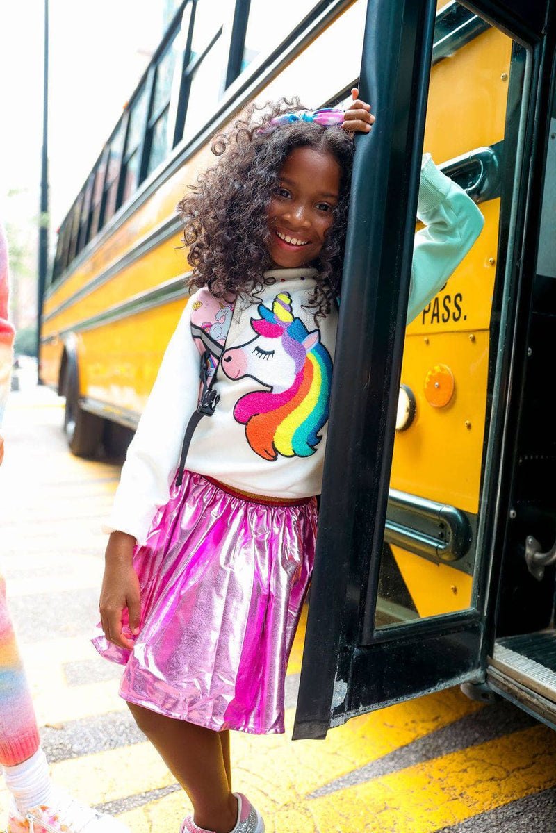 Magenta Rainbow Foil Skirt