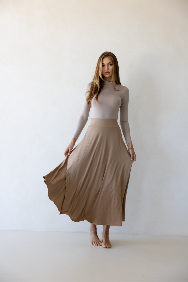 Luxe Swing Skirt Latte FINAL SALE