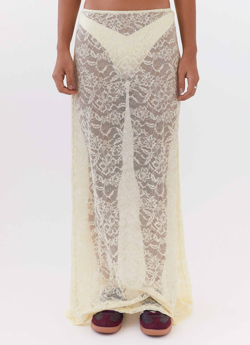 Atoir Lace Maxi Skirt - Yellow