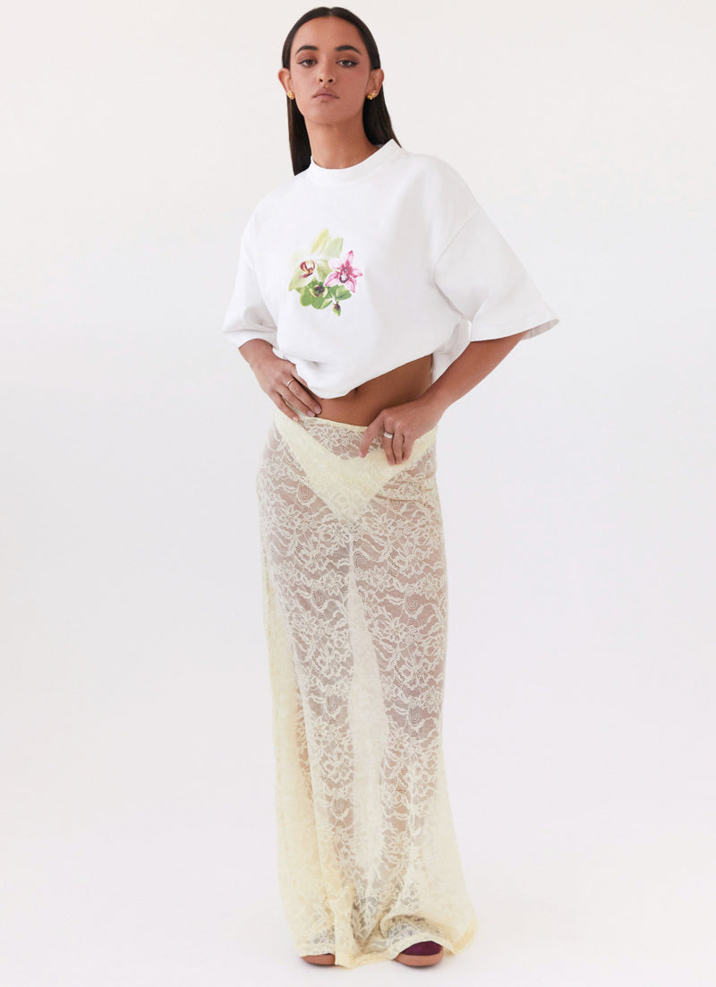 Atoir Lace Maxi Skirt - Yellow
