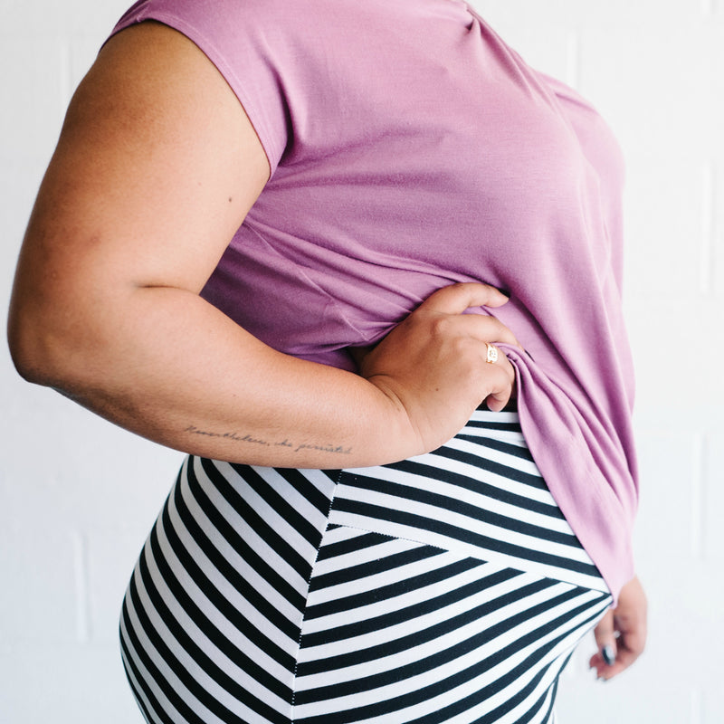 Fractured Linear Pencil Skirt - Black/White