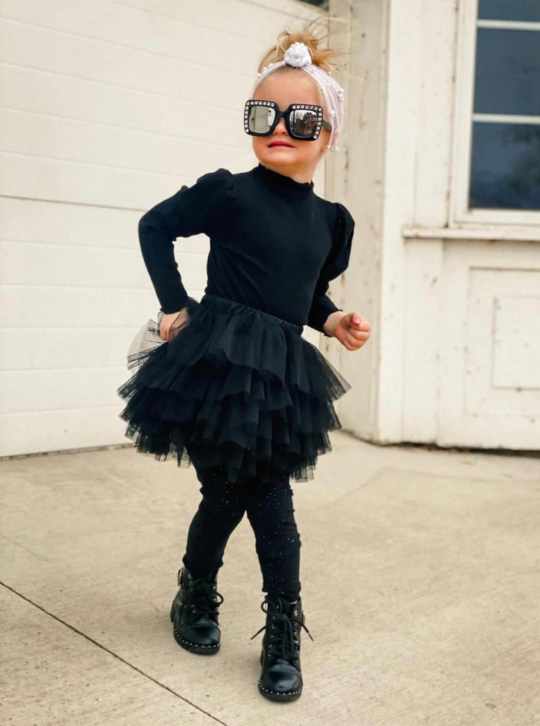 1 left! 2/3T ~ Tulle Ruffle Skirt~Black