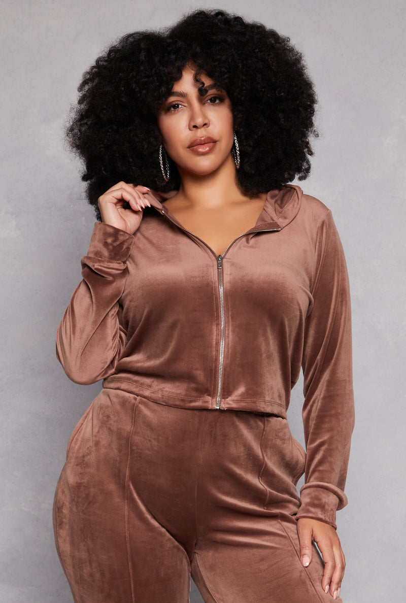 Plus Size Iris Velour Hooded Sweatshirt