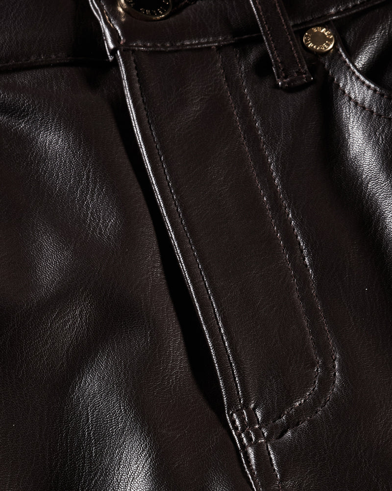 Beverly Vegan Leather Skinny-Flare Pant
