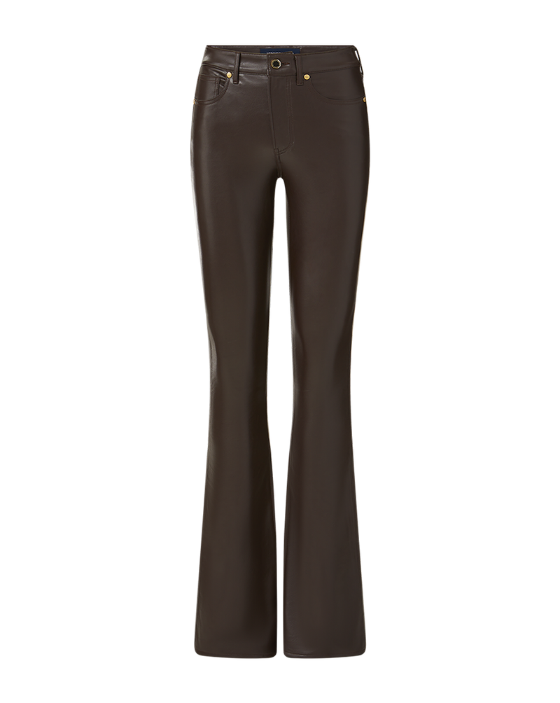 Beverly Vegan Leather Skinny-Flare Pant