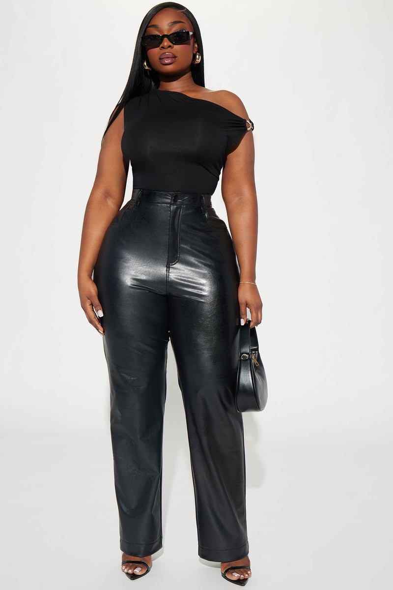 Truly Chic Faux Leather Pant 29 - Black