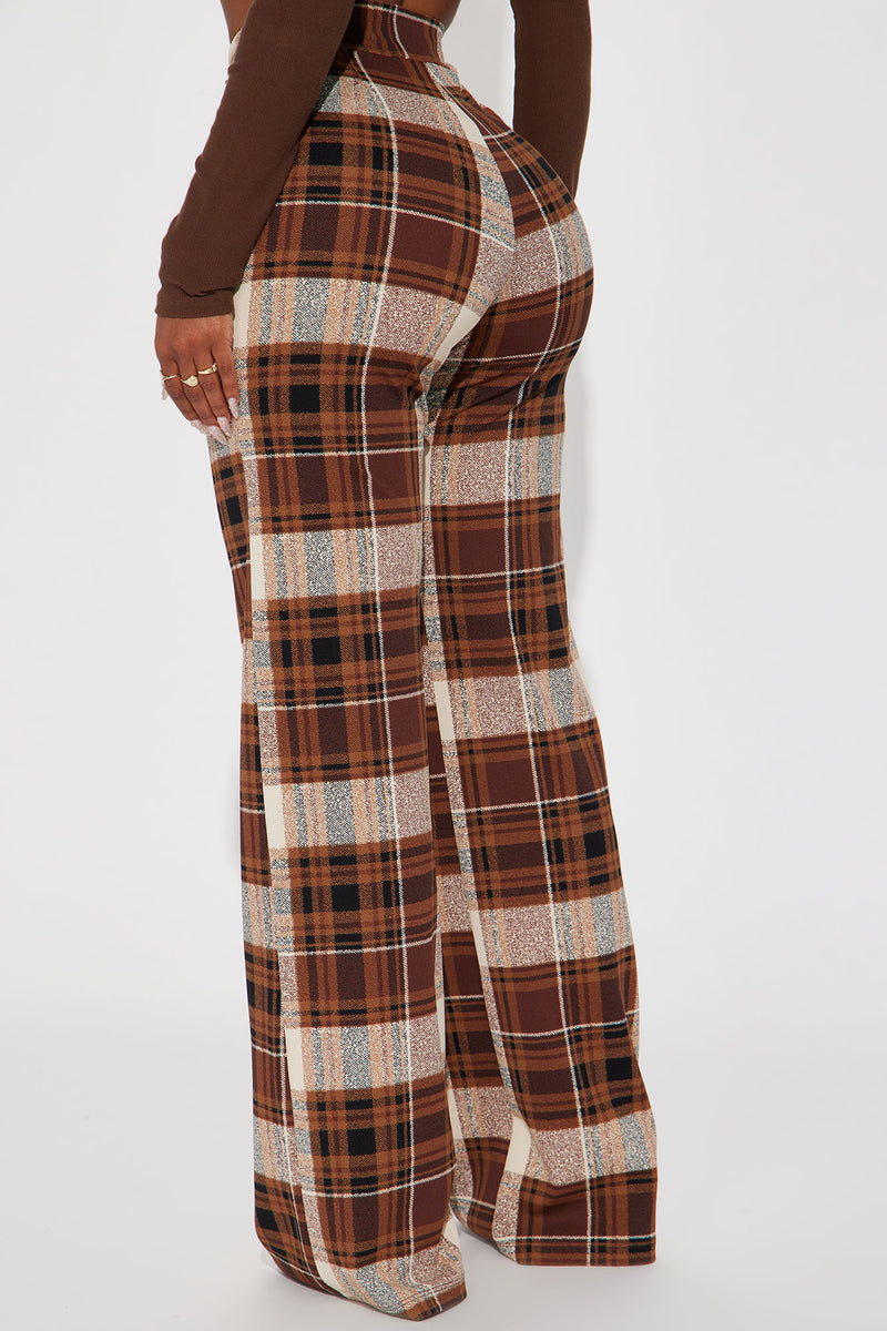 Jahia Flare Pants - Brown/combo
