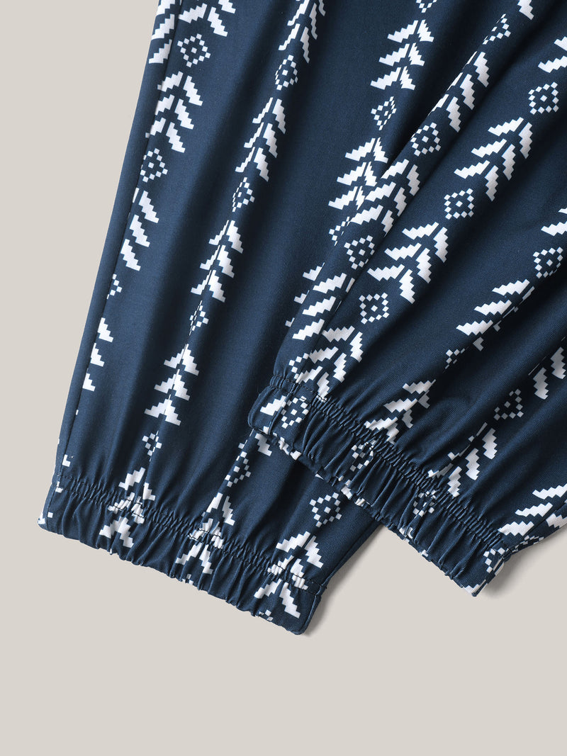 Boho Geometric Print Stretchy Waist Pants