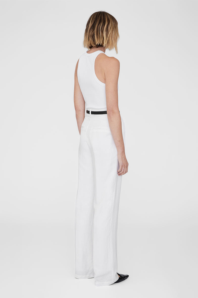 Carrie Pant - White Linen Blend