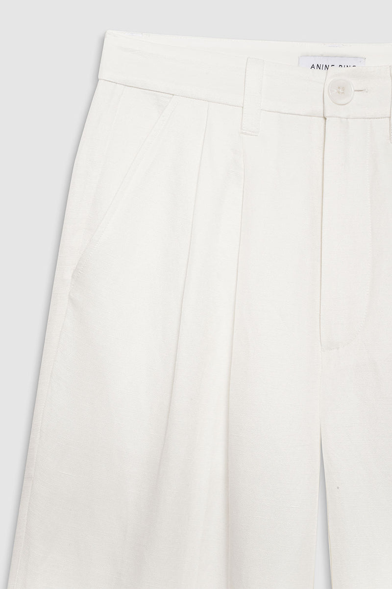 Carrie Pant - White Linen Blend
