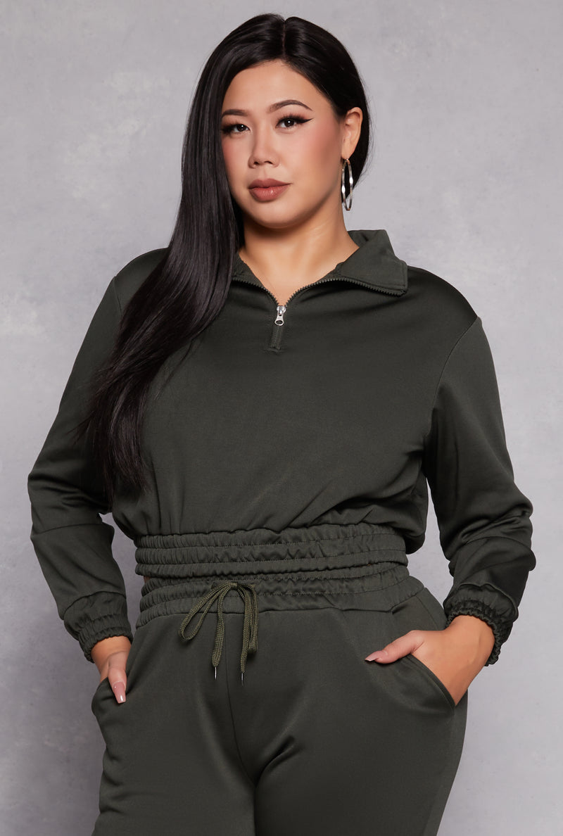 Plus Size Half Zip Sweatshirt