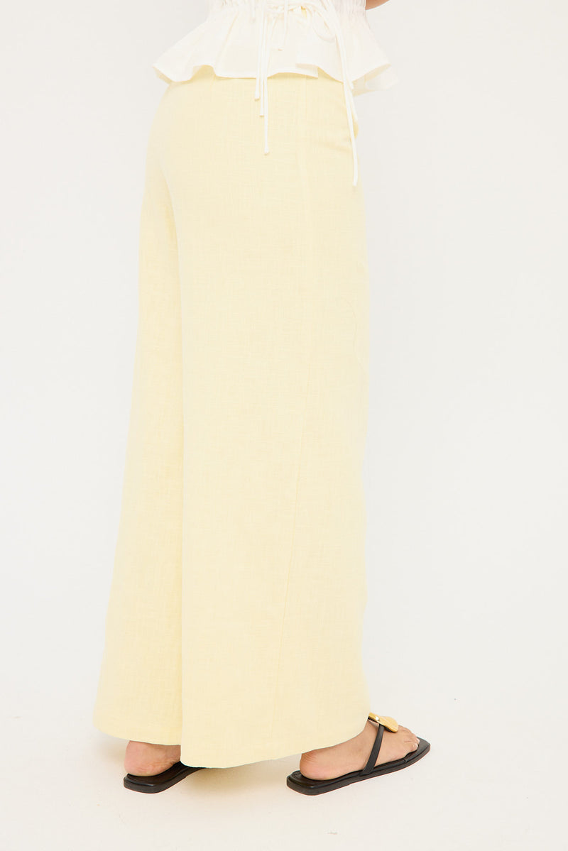 Perfect Stranger Menorca Linen Pants Lemon