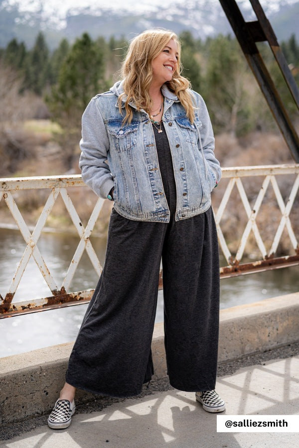 The Nest Daphne Scoop Neck Jumpsuit - Charcoal