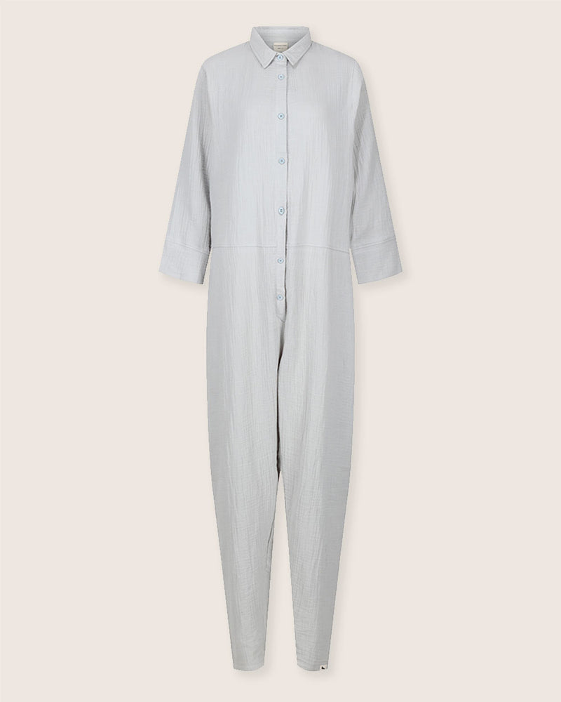 Shana Sky Blue Collared Jumpsuit
