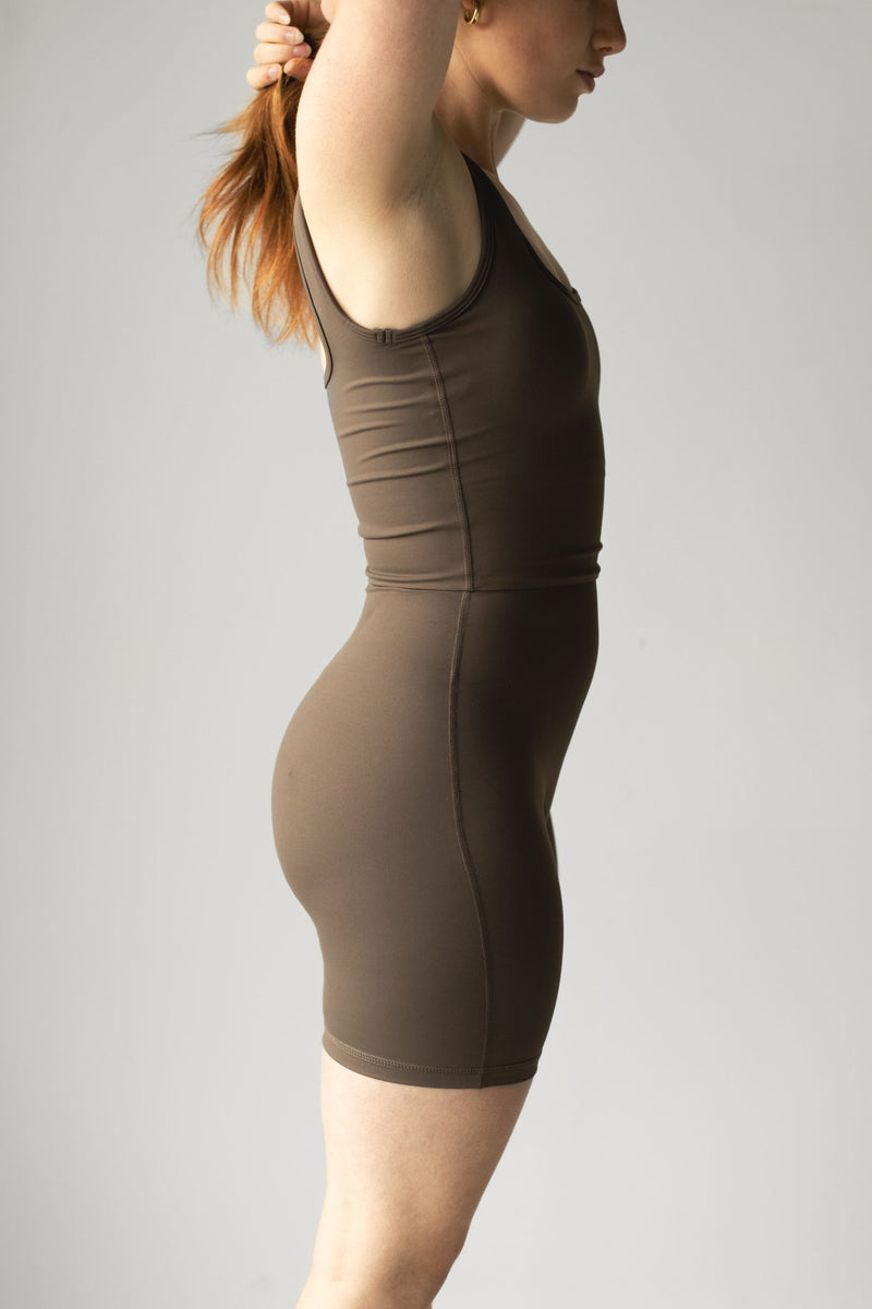 Short Jumpsuit in Mocha