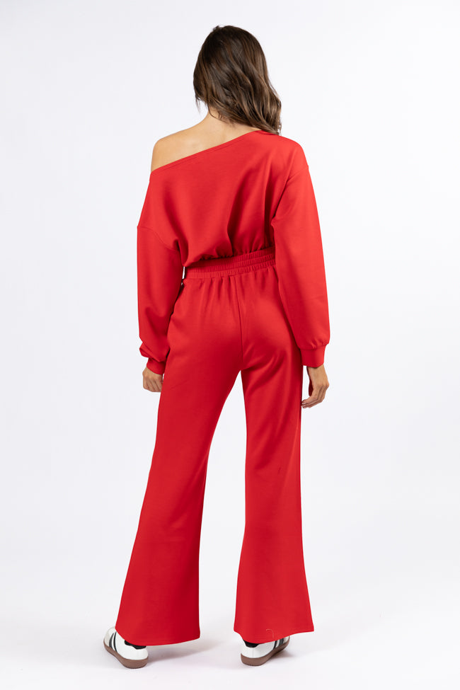 Wear It Out Red Boat Neck Jumpsuit FINAL SALE