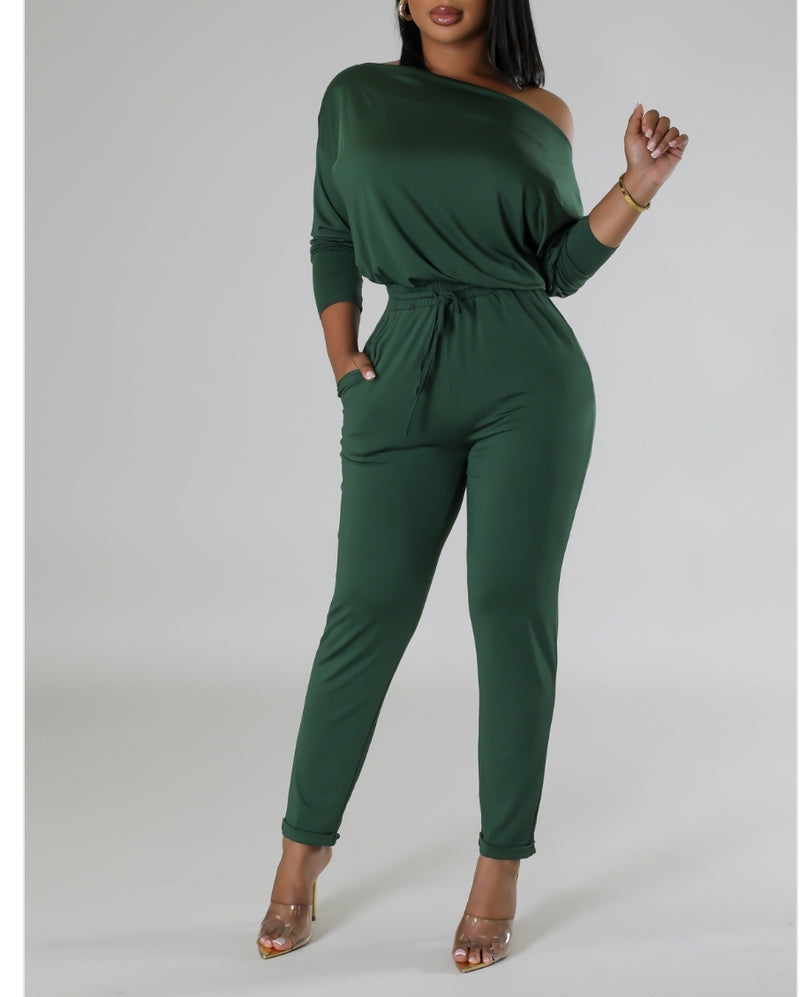 So Sophisticated Jumpsuit  (huntergreen)