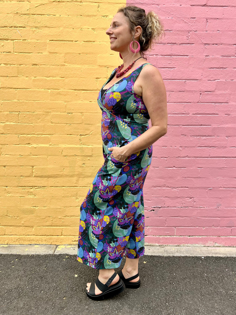 Jumpsuit - Dark Green Coral Garden (16)