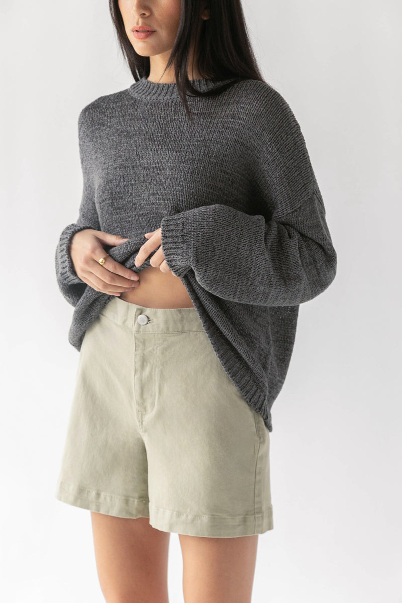 TWILL WIDE LEG SHORT