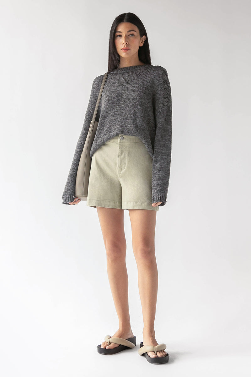 TWILL WIDE LEG SHORT