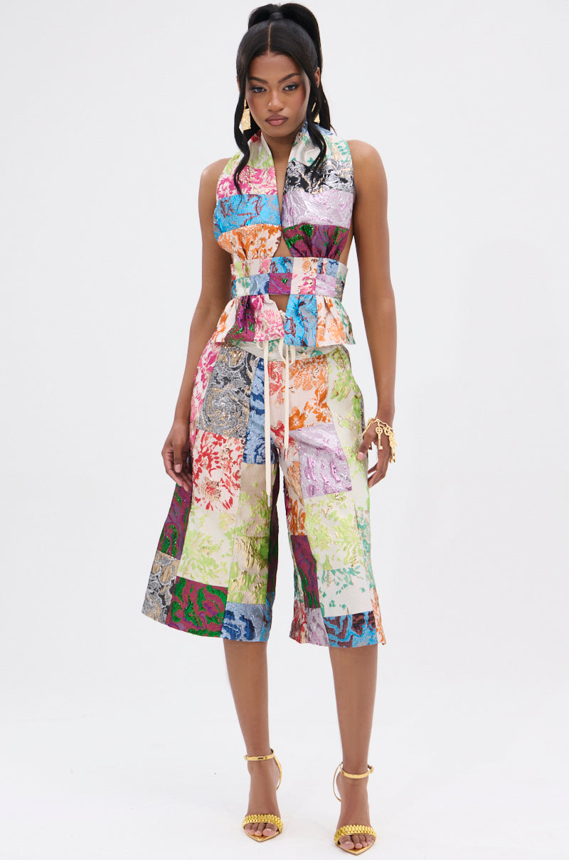 MIXED FEELINGS BROCADE BERMUDA SHORT